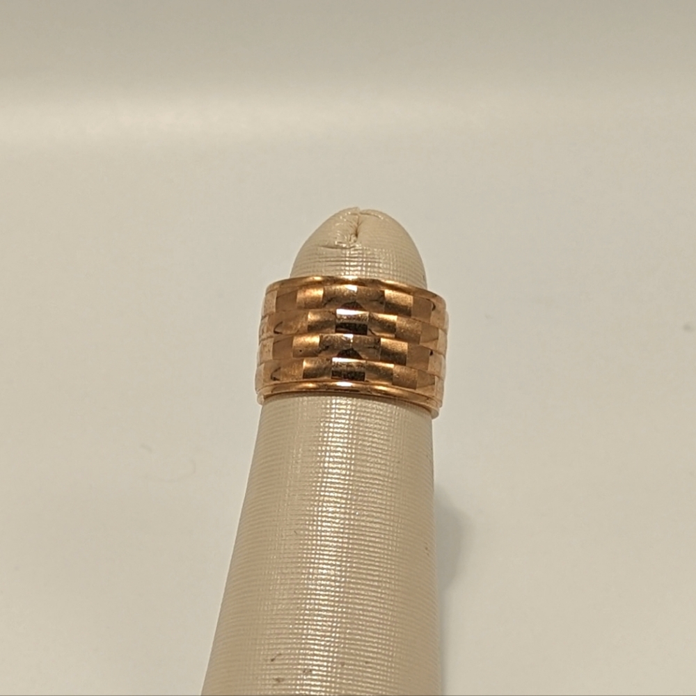 925 Sterling Silver Gold Plated, Textured Ring